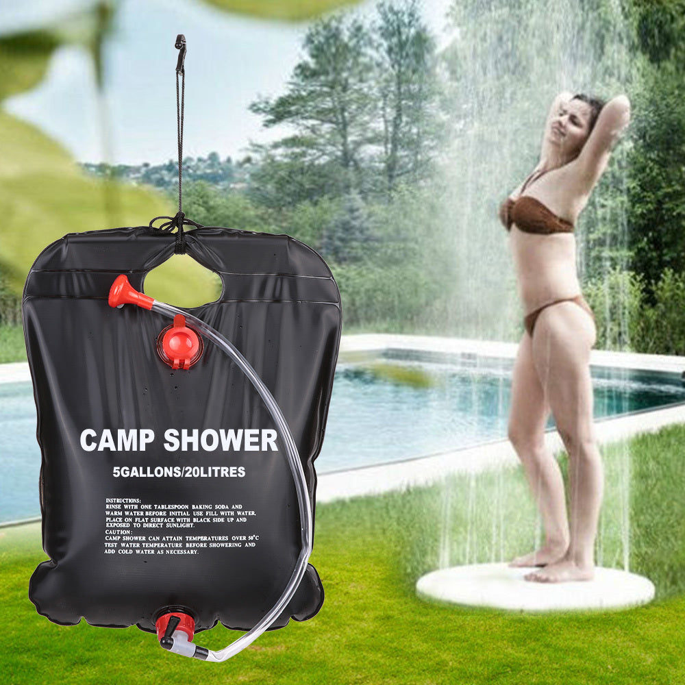 Surefire Solar-Heated Portable Camp Shower (20L/40L) – Eco-Friendly Outdoor Pressure Shower for Camping & Hiking